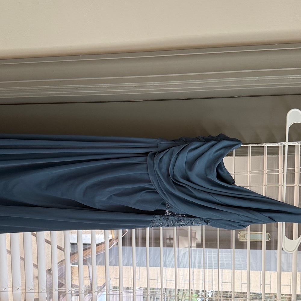 David's Bridal Blue Maxi Dress